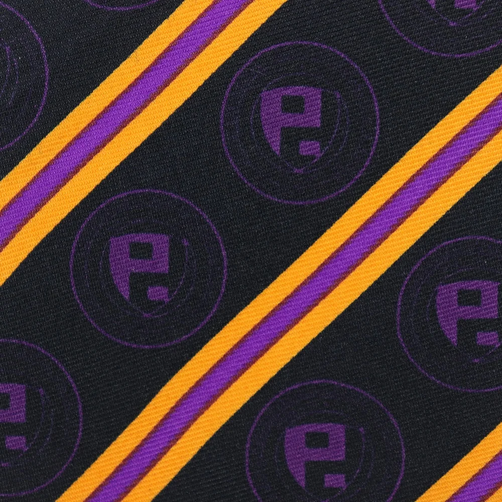 Fashion Formal Stripe Navy Blue Custom Logo Printing Scarf Ties Sets Navy Blue Polyester Company Stuff Necktie Set