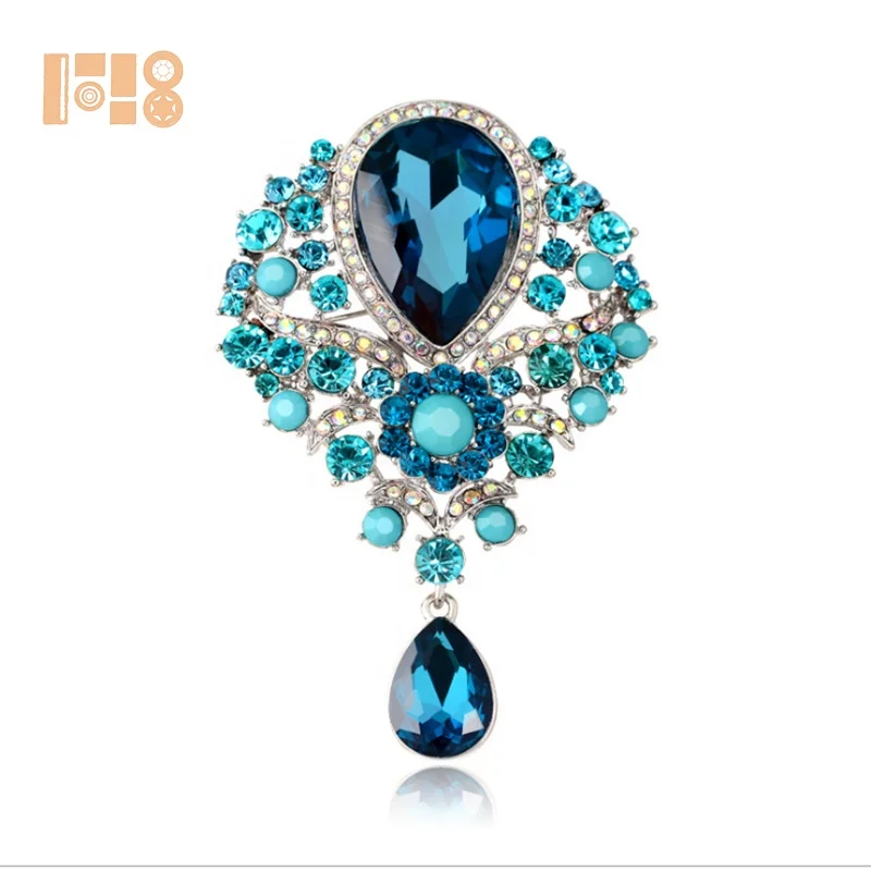 Fancy brooch pins cheap rhinestone brooch for wedding in bulk