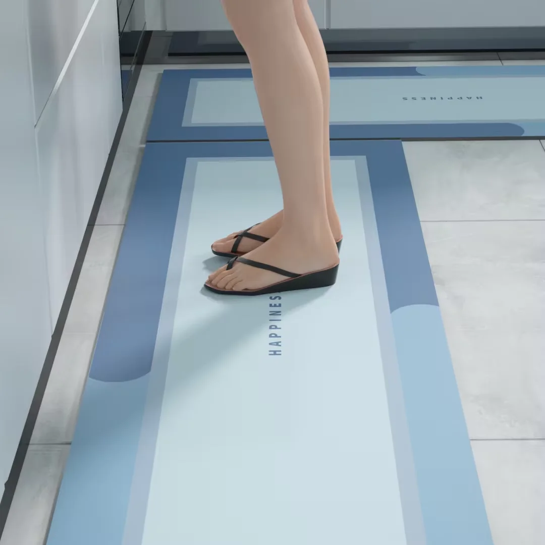 SHENGDE Anti Fatigue Floor Waterproof Foot Rubber Kitchen Stone Drying Floor Mat Non Slip Diatom Mud Kitchen Mat