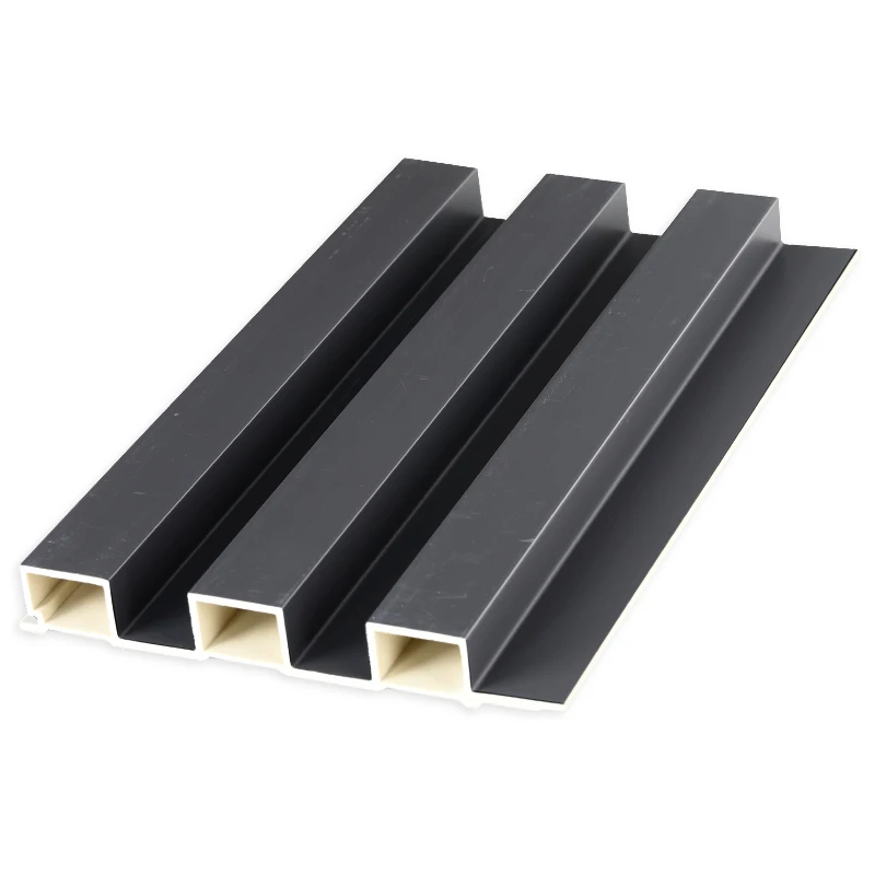 wood grain 3d pvc wall cladding 195*27 wpc fluted wall panel