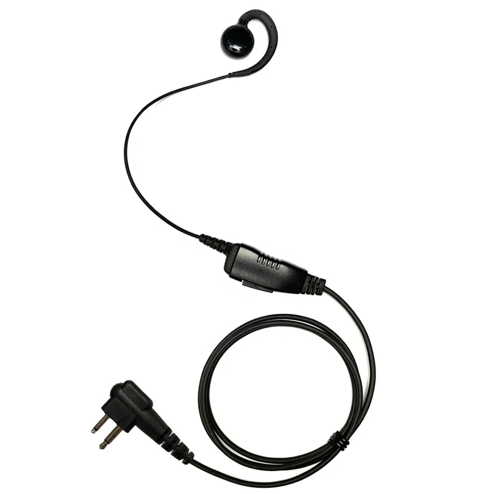 C Shape Wired PTT Earphones With Speaker Mic Headset For 2 Pin Two Way Radio PD502 PD505 PD506 PD508 PD562 PD568 PD402 PD405