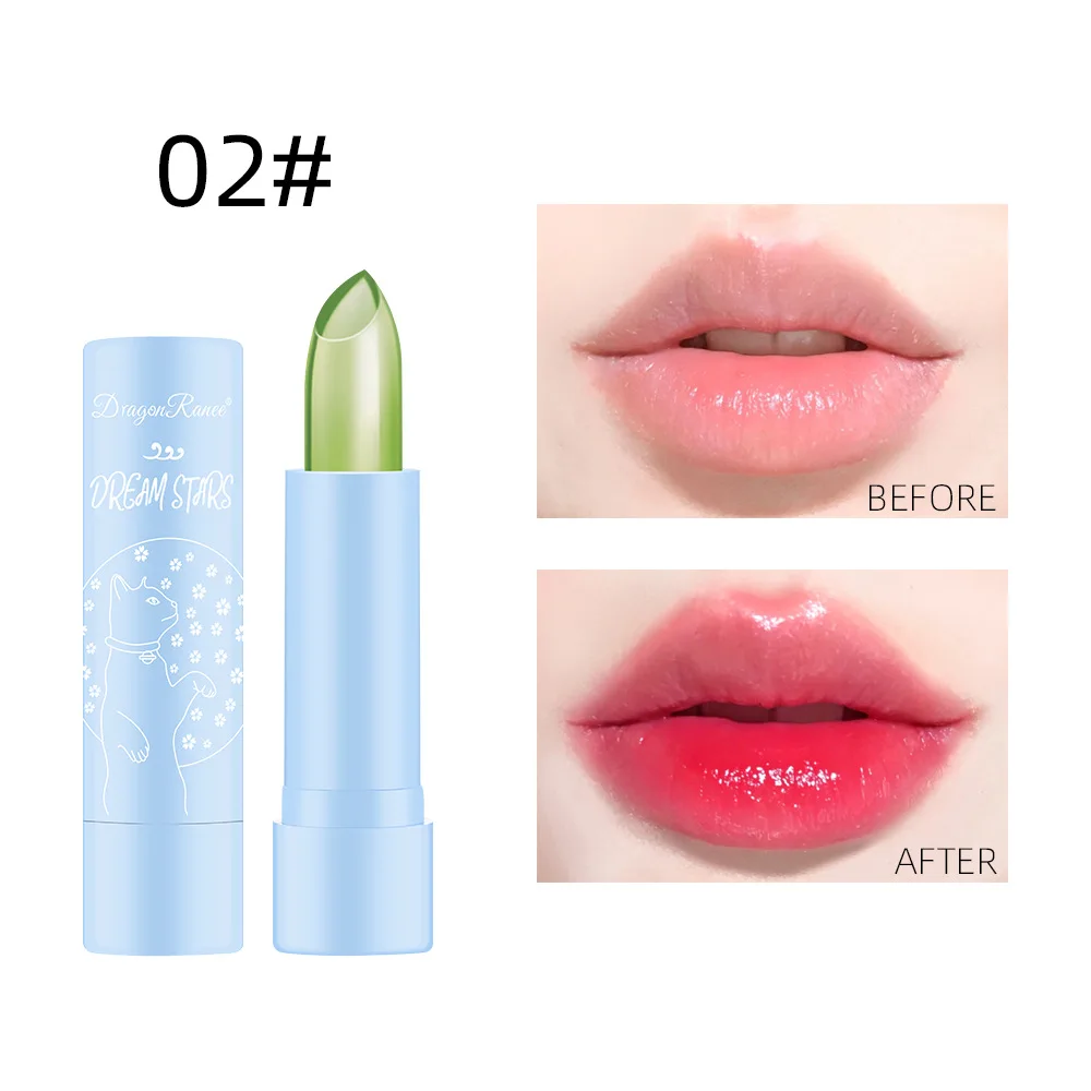 DRCG001A transparent temperature color changing lipstick waterproof long lasting moisturizing organic color changing lip balm