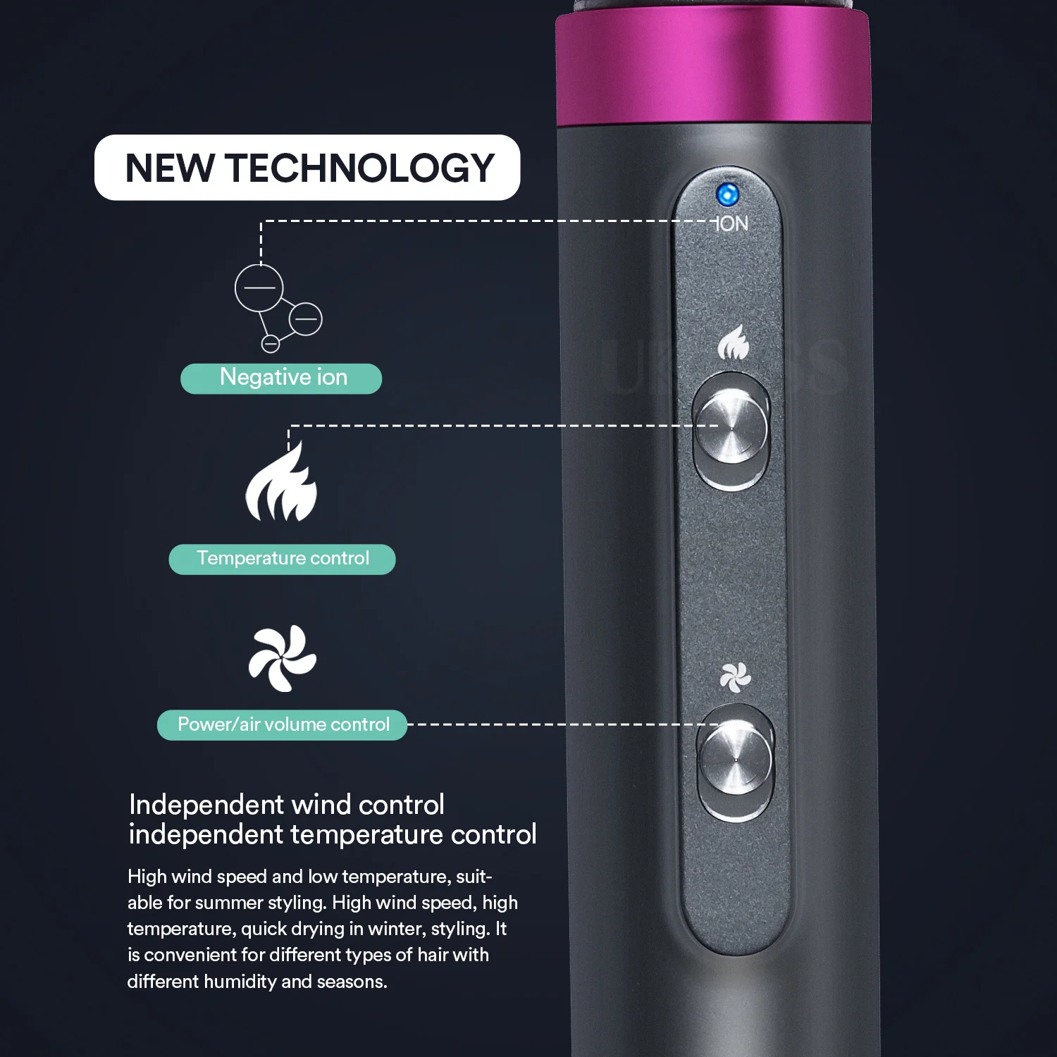 2022 New Dropshipping hair curler brush luxury hair dryer and volumizer straightening electric hot curling volume shape styler