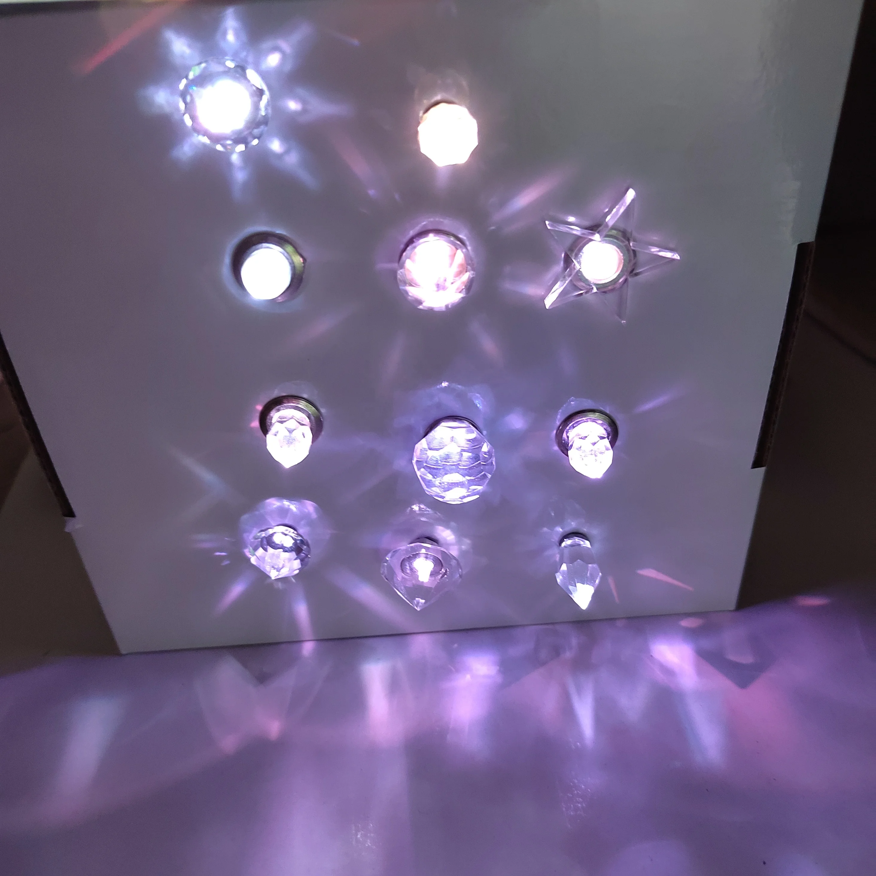 Various shape hotel luxury Crystal stainless steel fiber optic end pieces for ceiling lighting