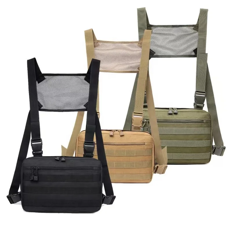 Outdoor Camping Hiking  Front Pouch waterproof  Tactical Chest bag Rig Bag with Adjustable Strap