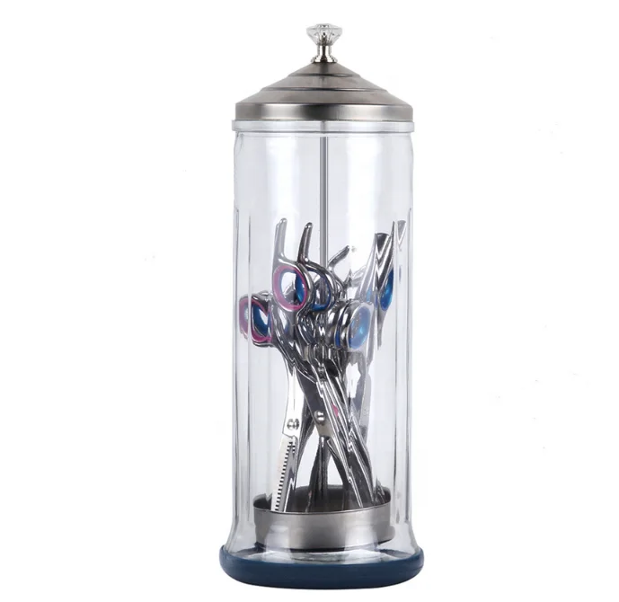 Private Label High Quality Big Size Glass Disinfecting Sterilizer Jar for Barber Shop