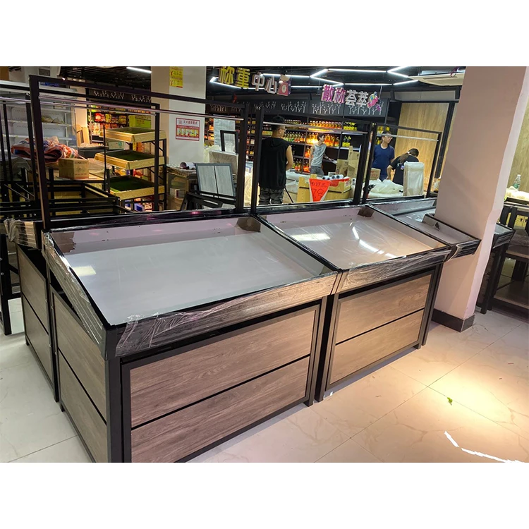 Customized Supermarket Vegetable Stand Display Shelf Basket Fruit Shelves