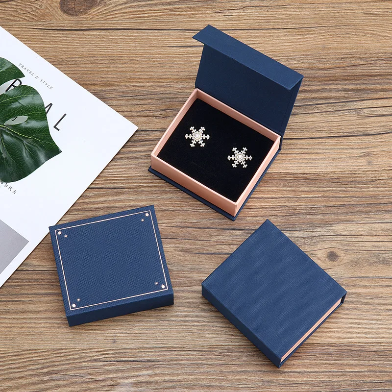 Jinsky High Quality Spot Korean version magnet clamshell box necklace earrings ring jewelry box pendant net red book magnet box