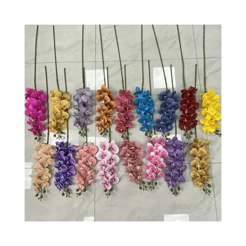 9 head fabric Phalaenopsis decoration mariage artificial flowers decorative