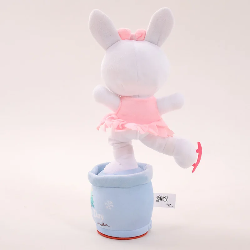 Fashion plush animated soft sunflower talking plush toy repeating electric flower easter bunny plush dancing toy doll