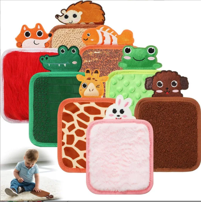 Early Educational Recyclable Sensory Mats with Recognize Animals Sensory Touch Mats Textured Exploration Mini Mats For Kids toys