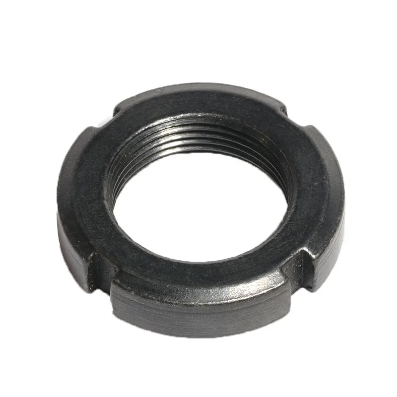 High quality High strength Carbon Steel Black GB878 Round Slotted  Anti-loosening Lock Nut