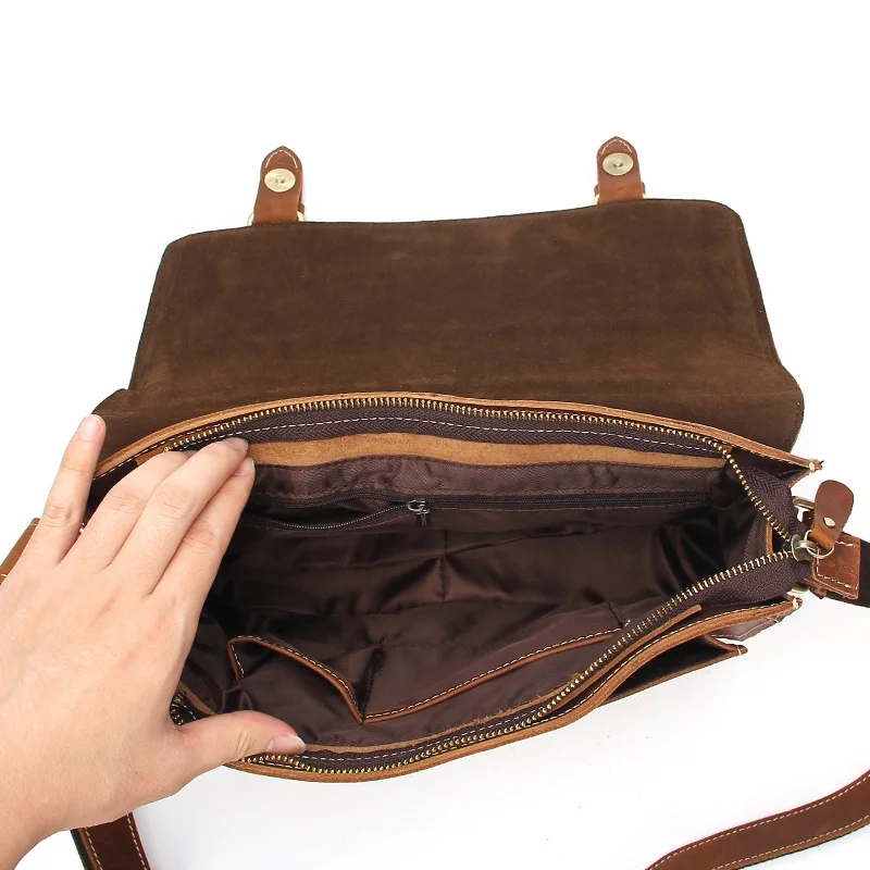 Fashion High Quality Man Shoulder Bags Genuine Leather Briefcase