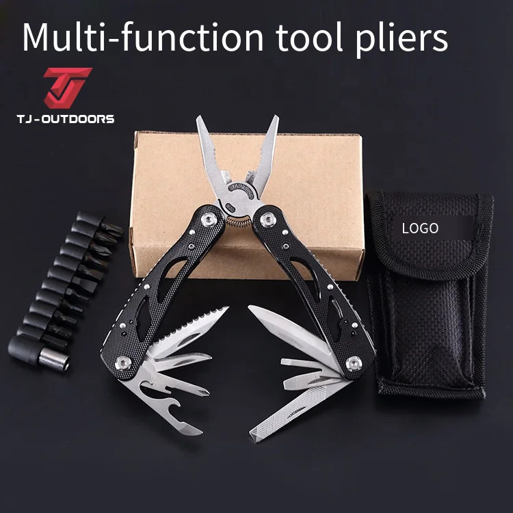 Hunting gear Stainless steel cuff pliers Survival knife screwdriver 14 to 1 multi-knife folding pliers