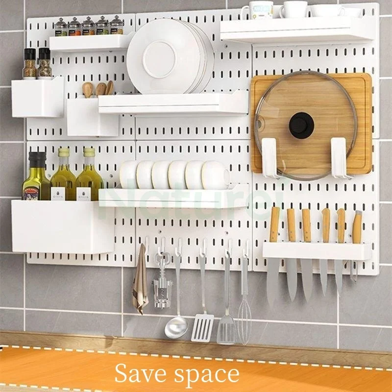 Pegboard Organizer Combination board Wall Mount for Kitchen Bathroom Living Room Office Wall Organize Storage