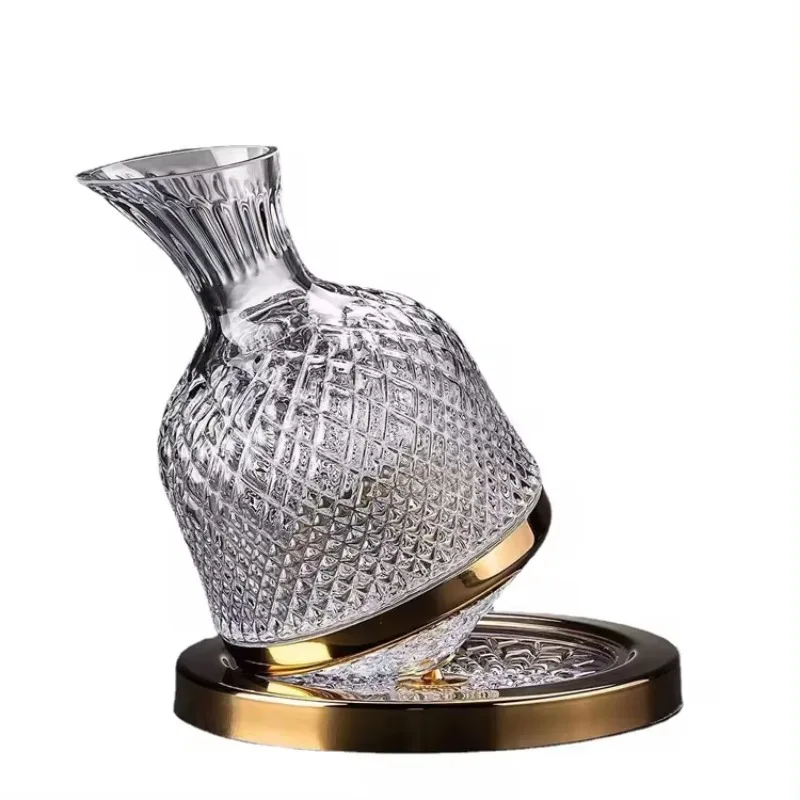 1200ml Crystal Glass Rotary Whisky Decanter Bar Hotel Home Wine Decanters