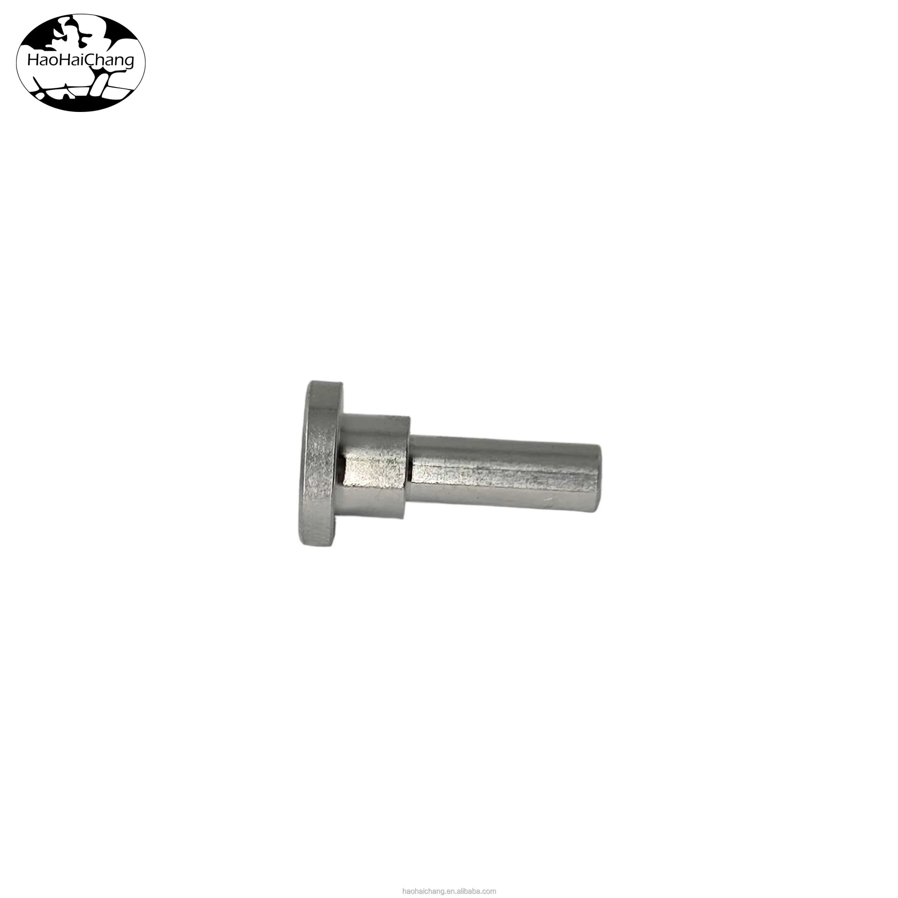 Non-standard customized turning aluminum alloy processing flat head step semi-hollow rivet locating pin