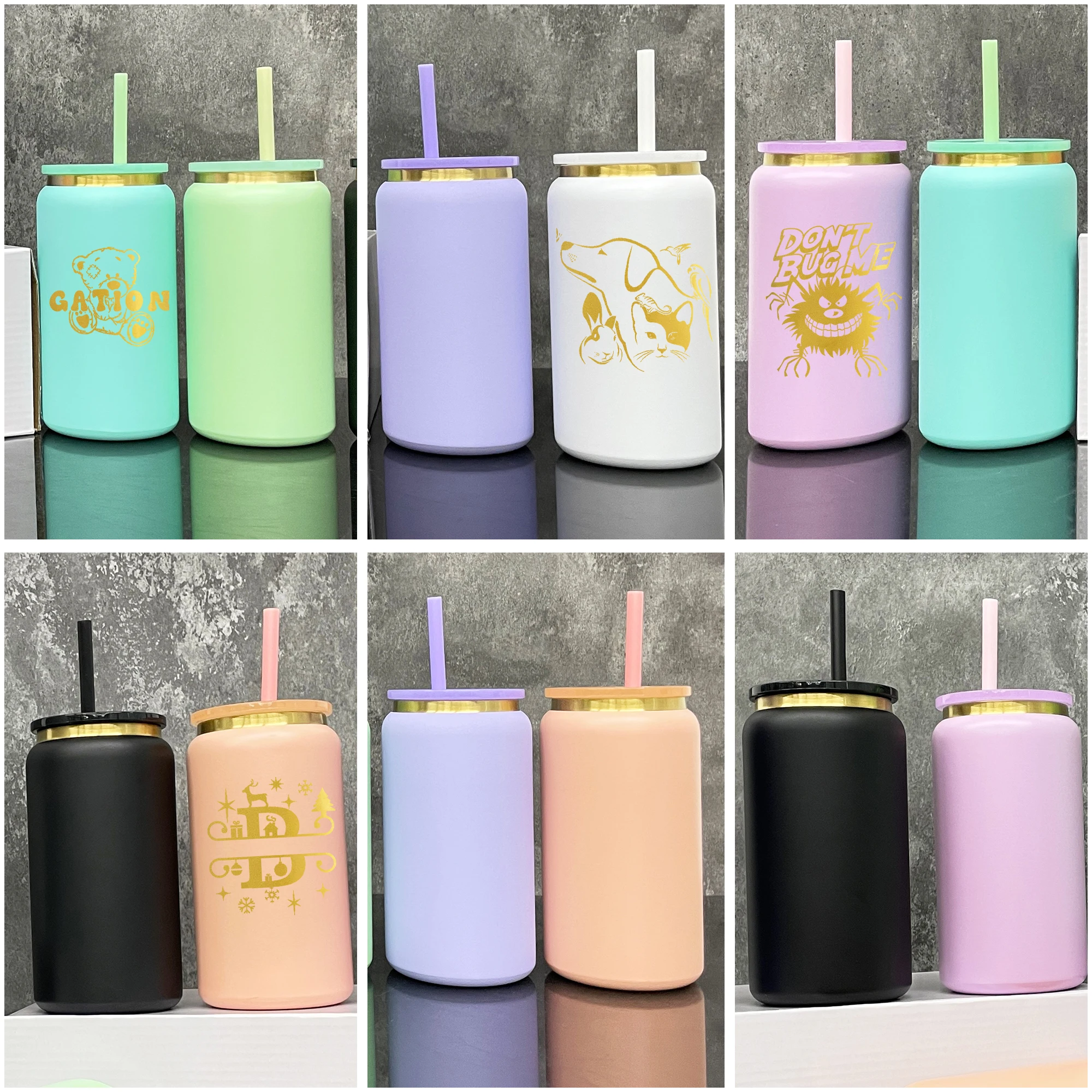 USA warehouse gold plated 16oz vacuum insulated stainless steel metal can cup for laser engrave keeps hot cold for hours