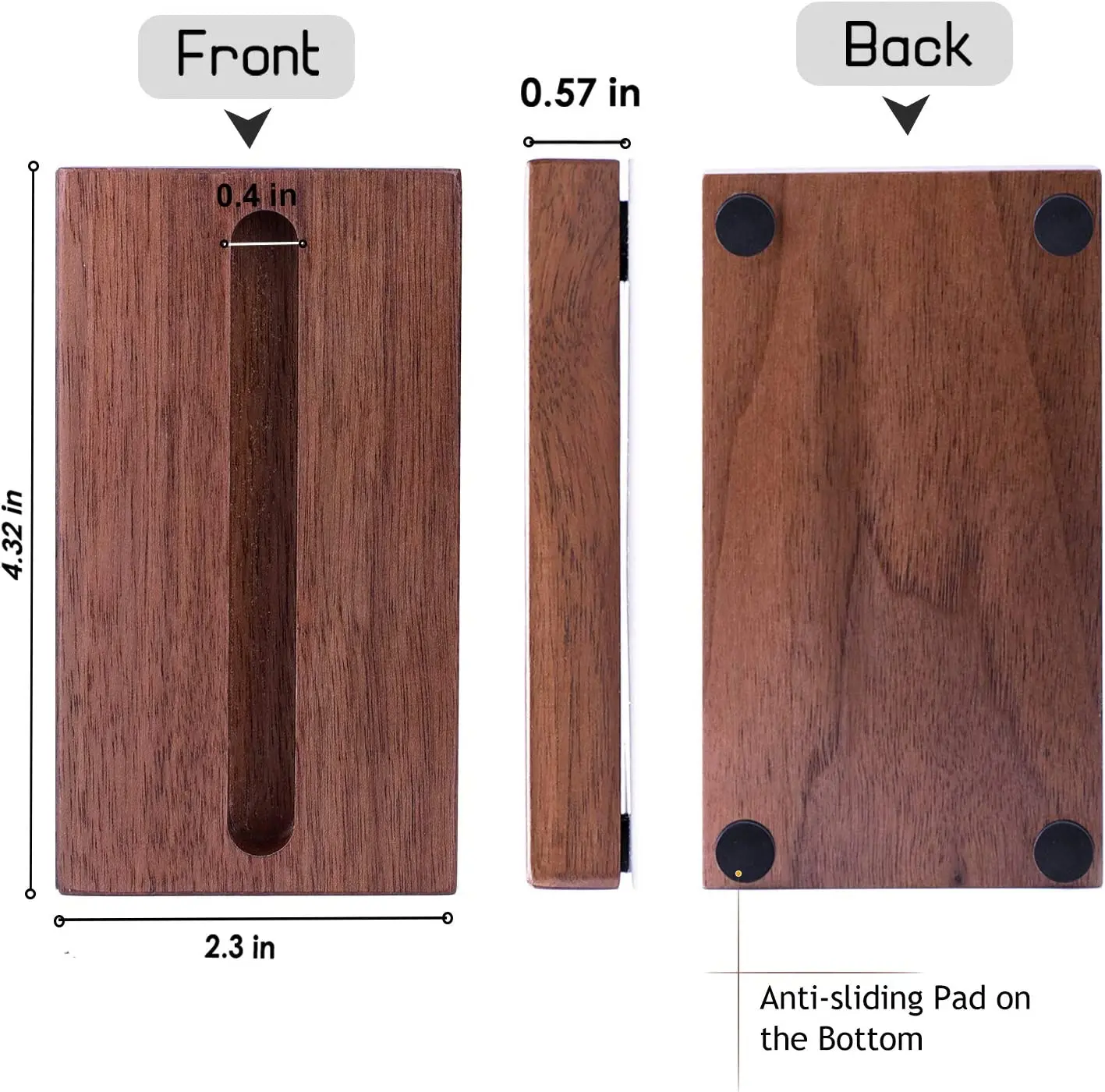 MaxGear Wood Walnut Business Card Display Holders Professional Card Holder Stand Desk Cards holder  for Desk Home and Office