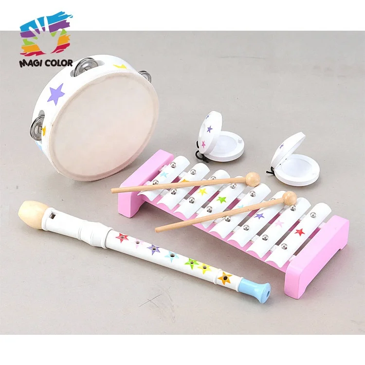 High Quality Educational Toy 4 Pcs Wooden Musical Instrument Set For Kids W07A220