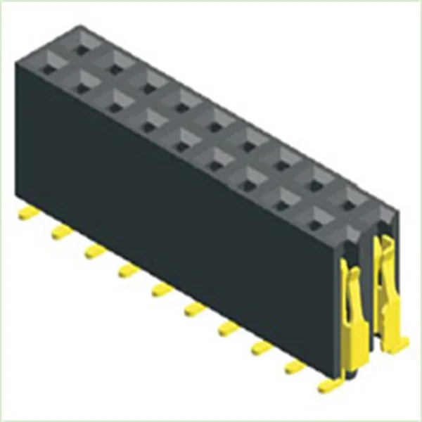 2.54mm pitch H=5.0/5.7/8.0mm U type female header connector double row SMT type