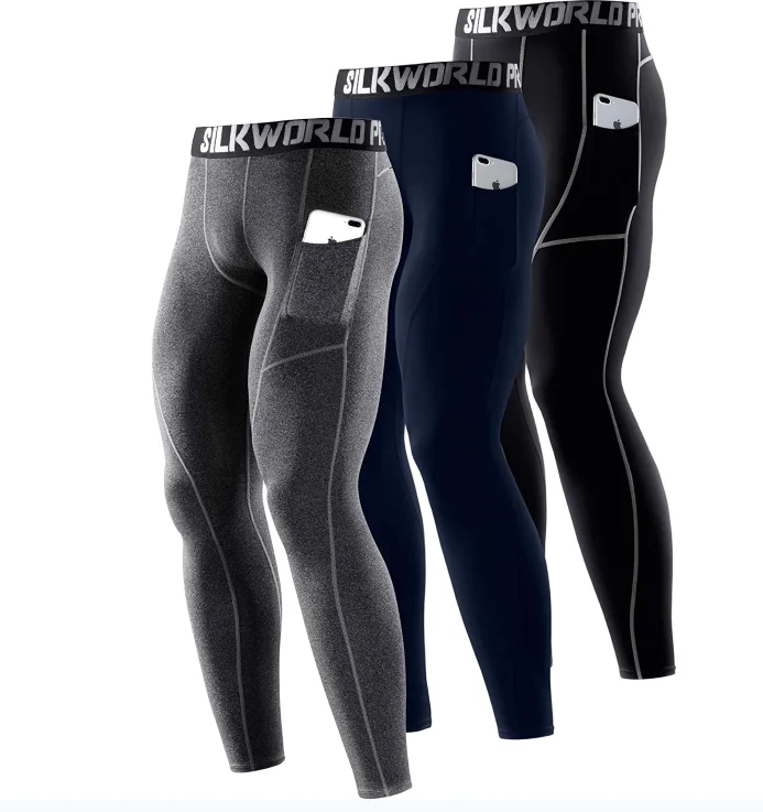 Оптовая продажа, спортивная одежда для тренажерного зала, мужские компрессионные Брюки с карманами, крутые сухие леггинсы для тренажерного зала, базовые трико для тренировок, фитнеса и бега