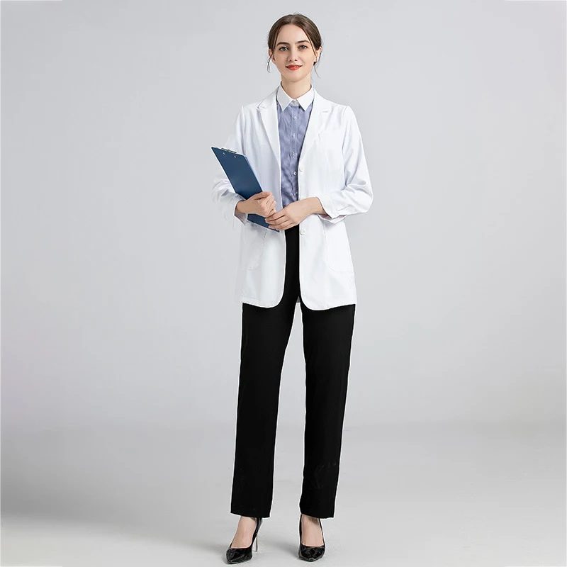 Custom Print 100% Cotton Chemical Science Lab Hospital Uniforms Medical Women White Doctor Coat Lab Coat For Man