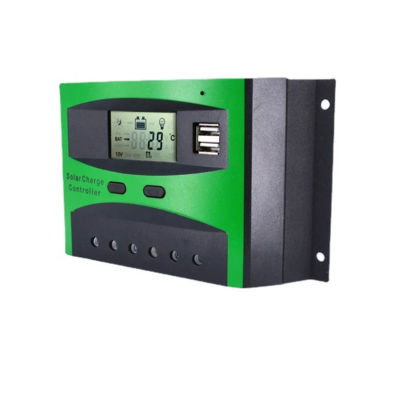 12V 24V 48V Lead Acid Lithium Battery Charger Controller 20A 30A 40A 50A 60A PWM Solar Charge Controller