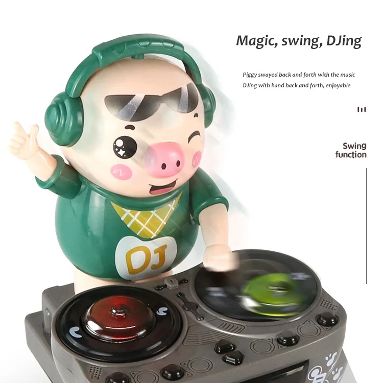 
Tendency new coming plastic Action Figure DJ Tide pig funny musical game toy good gift for children 