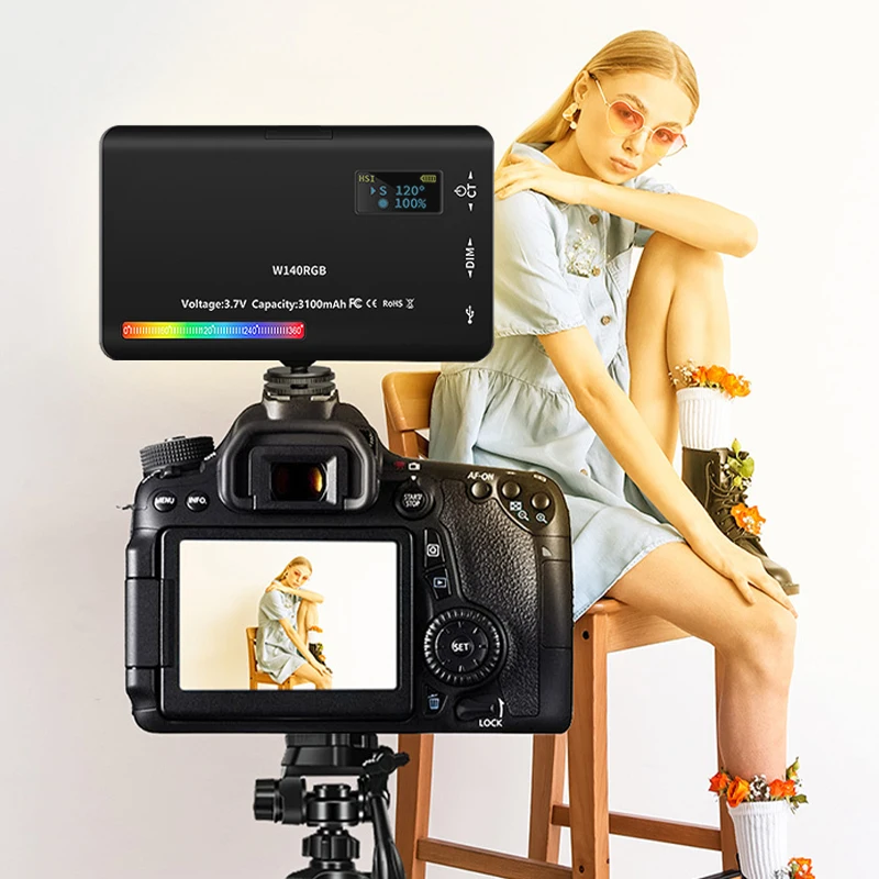 IBELIEVE Ambient Portable Lamp with LED RGB Light Effect for Photography Studio Fill Light with PC Panel Fill Light