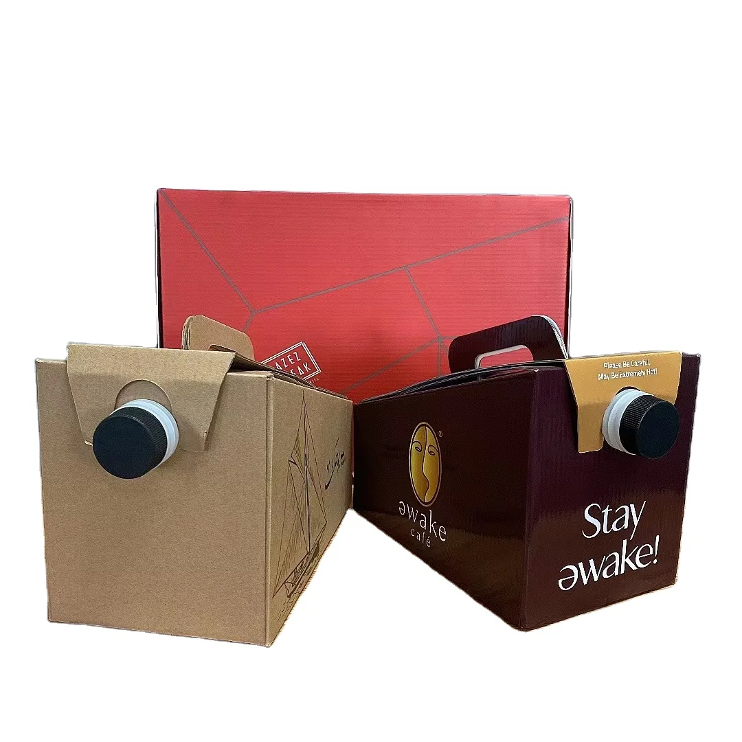 custom Logo print 1L 2L 3L 5L 10L disposable coffee drink wine BIB bag in box dispenser coffee to go Take-Out aseptic bag in box