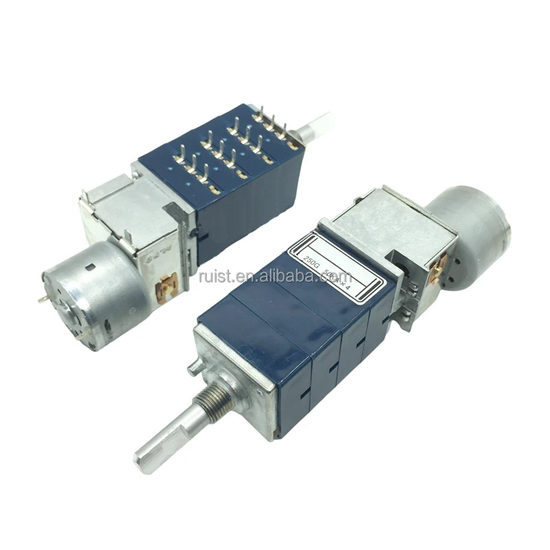 RUIST Original ALPS with motor potentiometer RK2714 quadruple 50KA 100KA blue shell 12 pin 25mm half shaft