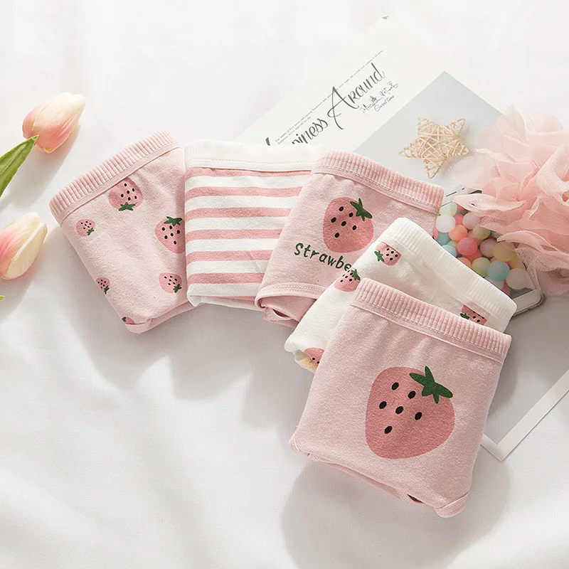Wholesale Cheap Comfortable Cotton Printing Girl Panties Mid-waist Large Size Women Underwear Briefs