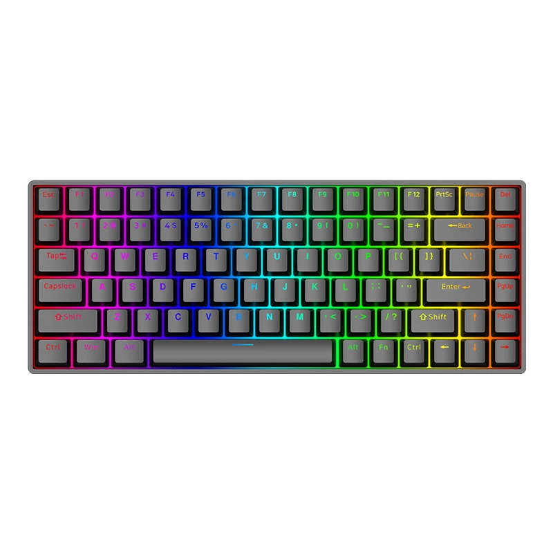 Wholesale  Wireless/BT-2th/USB type-c Keyboard DK84 80% Mechanical Mini Gaming Keyboard RGB