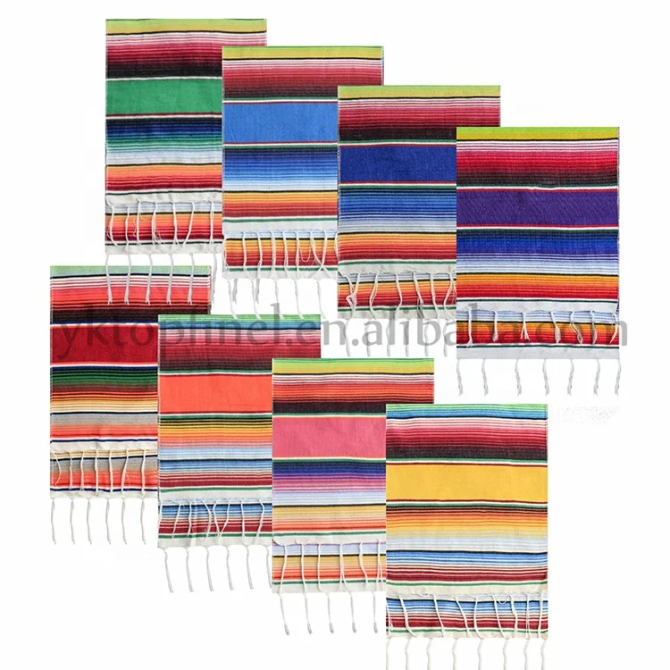 59 X 84 Inch Wholesale Mexican Knitted Cotton Tassel Fringe Blanket For Party Wedding Decorations