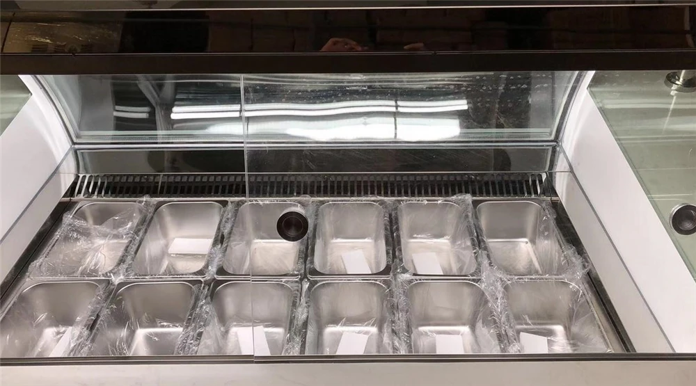 Freezers Ice Cream Display Freezer Stainless Steel and Glass Ice Cream/ Popsicle/ Haagen-dazs Direct Cooling / Air Cooling N-ST