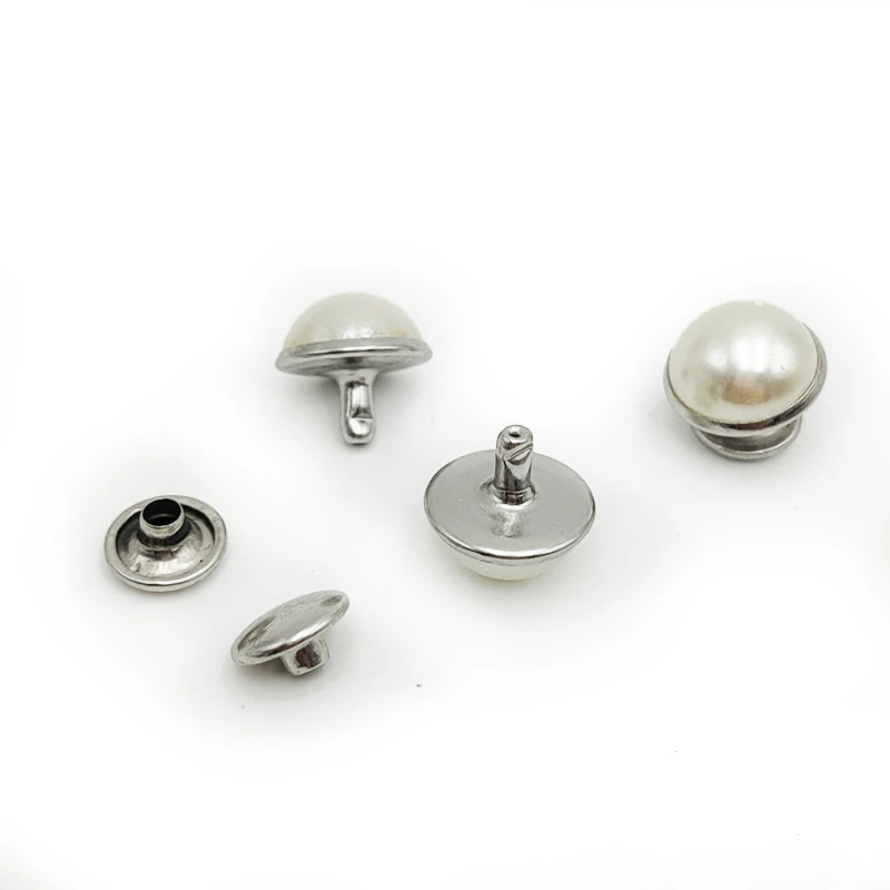 Custom High Quality Clothing Large Leather Stud Pearl Rivet Button