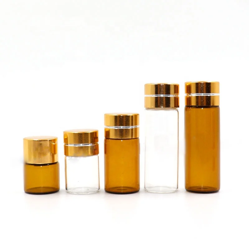 high quality 1ml 2ml 3ml 5ml small perfume glass sample bottle 1/4 dram 5/8 Dram 1 ml 2ml Clear Blue Amber Glass Vials