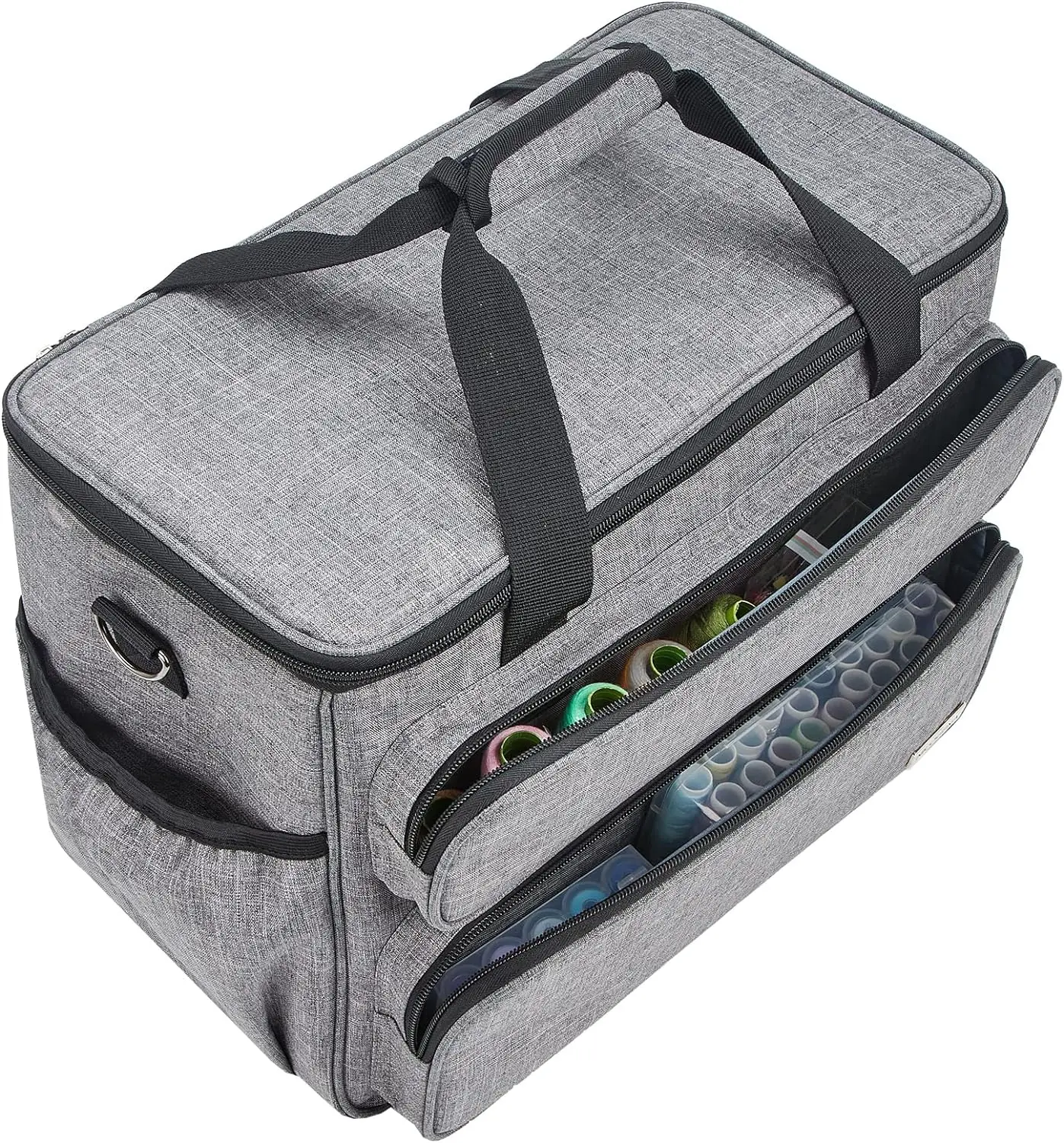 Sewing Machine Carrying Case, Universal Travel Tote Bag with Shoulder Strap for Singer, Brother, Janome and Accessories, Grey