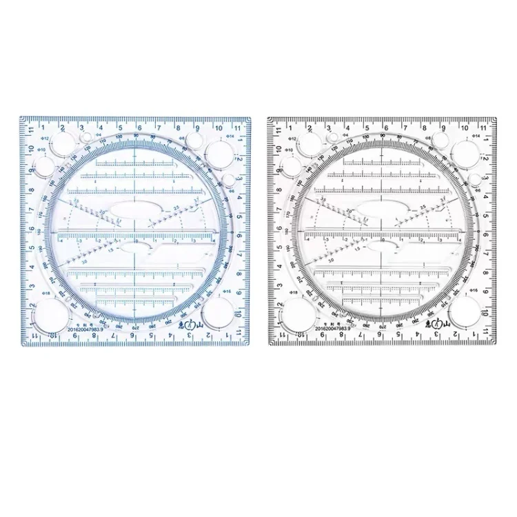 Wusheng Multi-Function Ruler Set: Rapid Circle Drawing, Geometric Shapes, Measurement for High School and Middle School Students