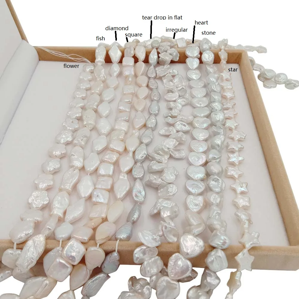 high quality big baroque loose wholesale freshwater pearl in strand, flower ,heart ,rectangle,star,coin.,etc many kind shape