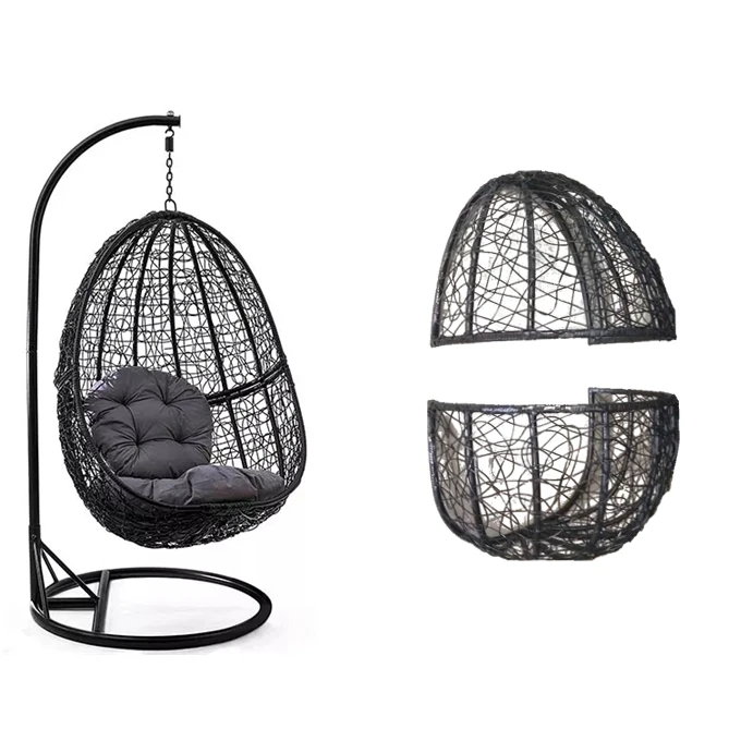 Manufacturers direct sale outdoor furniture patio swing egg chair folding hanging chair Rattan Egg chair