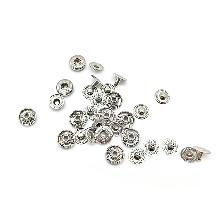 Customized Garment Accessories Leather Snap Buttons Four-Piece Snap Buttons Copper Round Press Studs Button Metal Covered