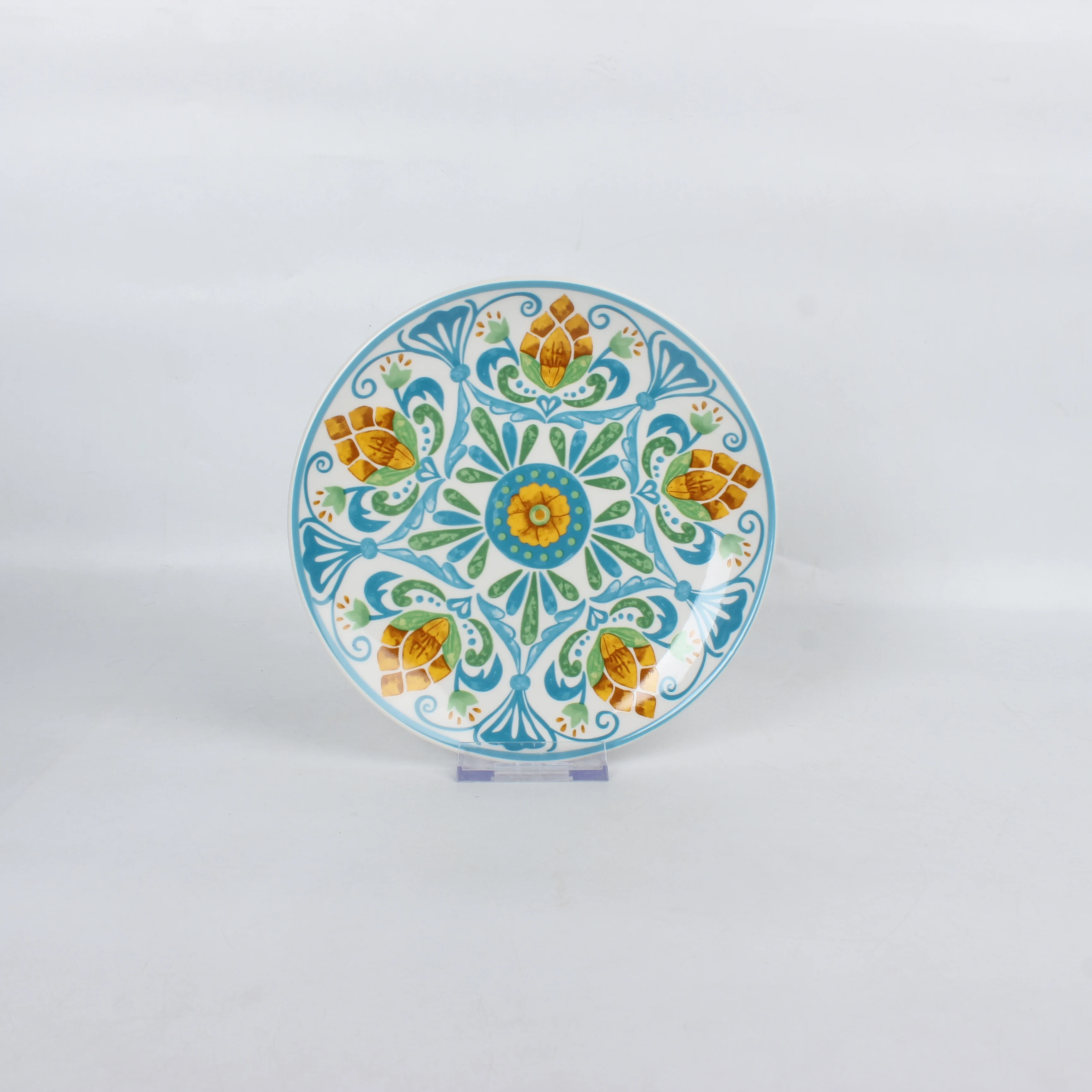 High quality 7.5 inch ceramic dishes set pad printing ceramic plates porcelain plates
