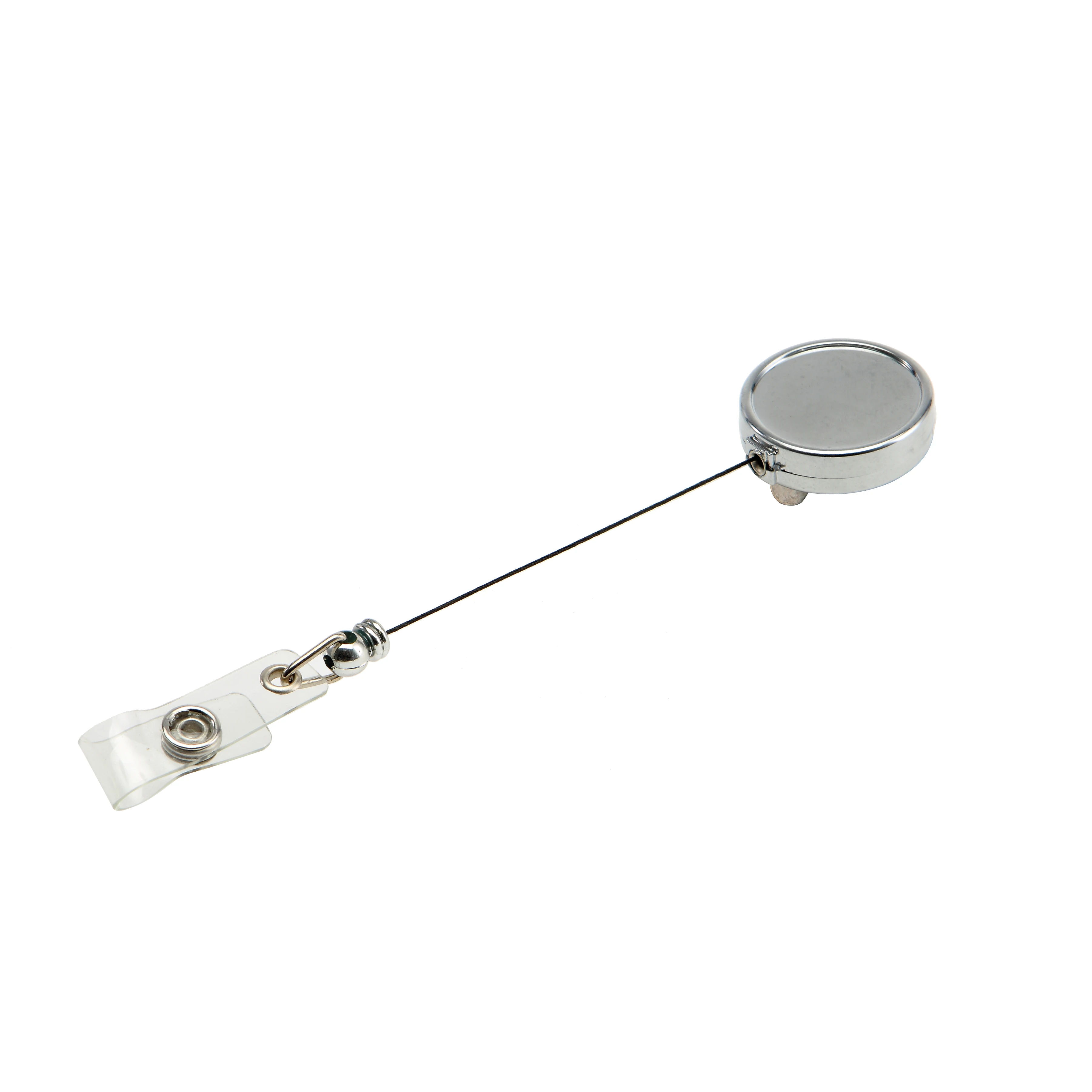 Customized metal round epoxy logo retractable yoyo ID card badge holder