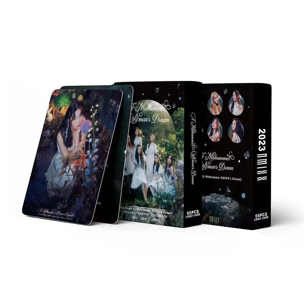 Yuwei 55pc/box New NMIXX Double-sided Small Cards LOMO Greeting Album Box Photo Card Bookmark