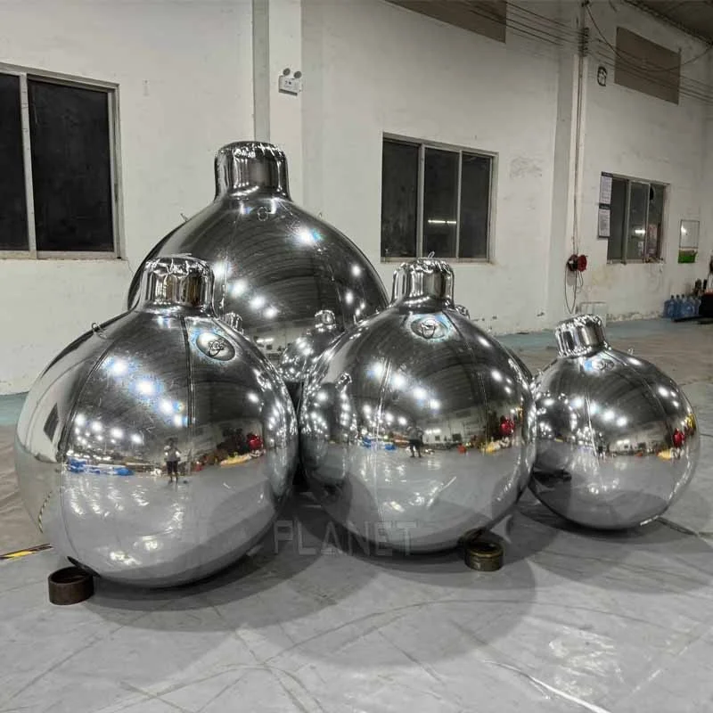 High Quality Giant PVC Inflatable Christmas Mirror Balls Large Inflatable Oversized Christmas Sphere Ornament Ball