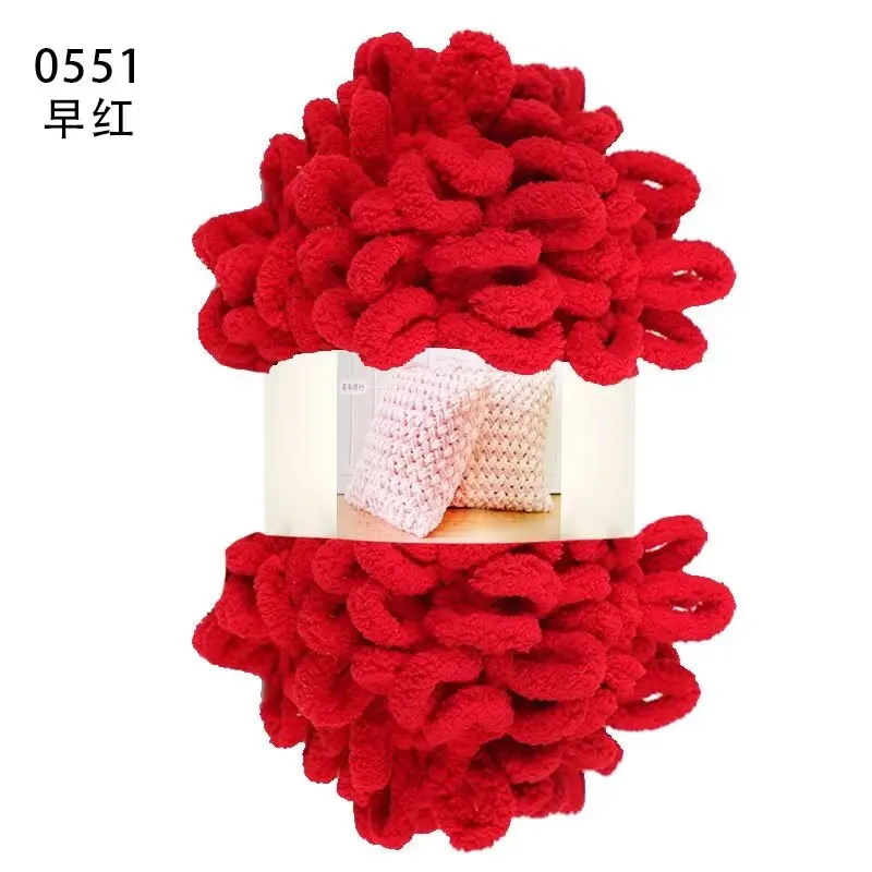 Manufacturers direct knitting blankets with high quality polyester hand-woven yarn ring yarn