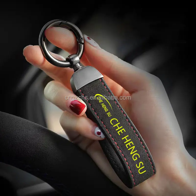 OEM PU suede Leather Car KeyChains For Women Man Fashion Key Accessory Keyrings Gifts Carbon Fiber Car Ring Car Backpack Pendant