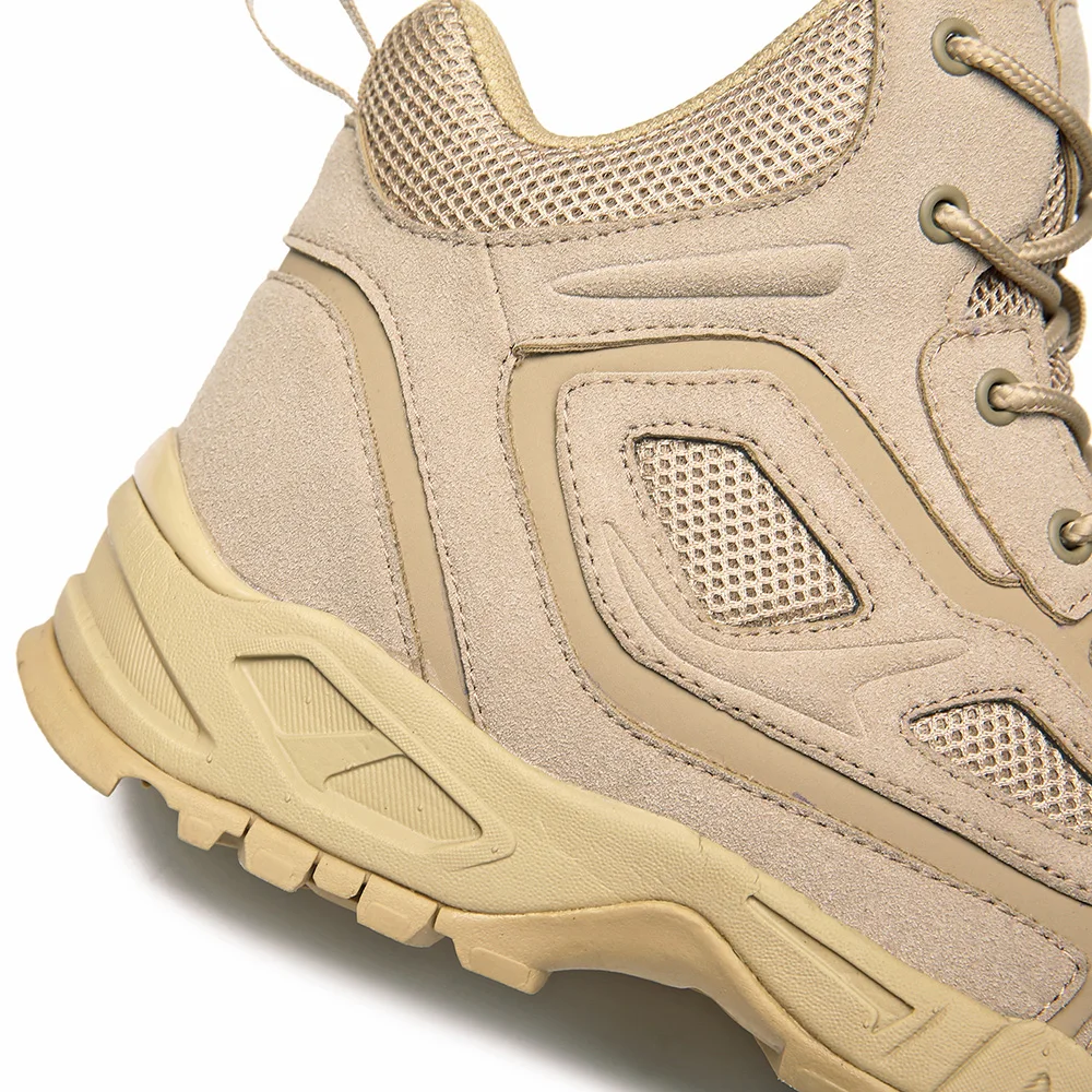 XINXING Custom Low Cut Brown Tactical Desert Boots Cow Split Leather Work Steel Toe Safety Shoes for Men